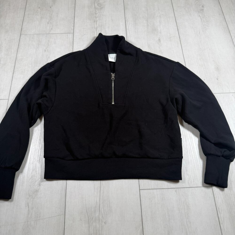 Varley Double Soft Size XS Pullover Black Sweater Zip Mockneck